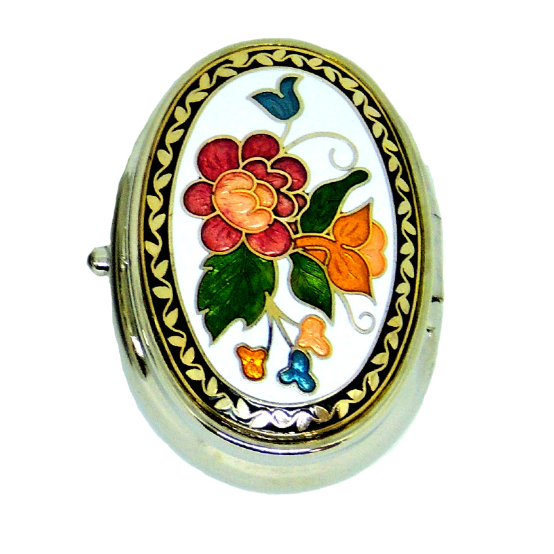 cloisonne oval-shaped pocket ashtray